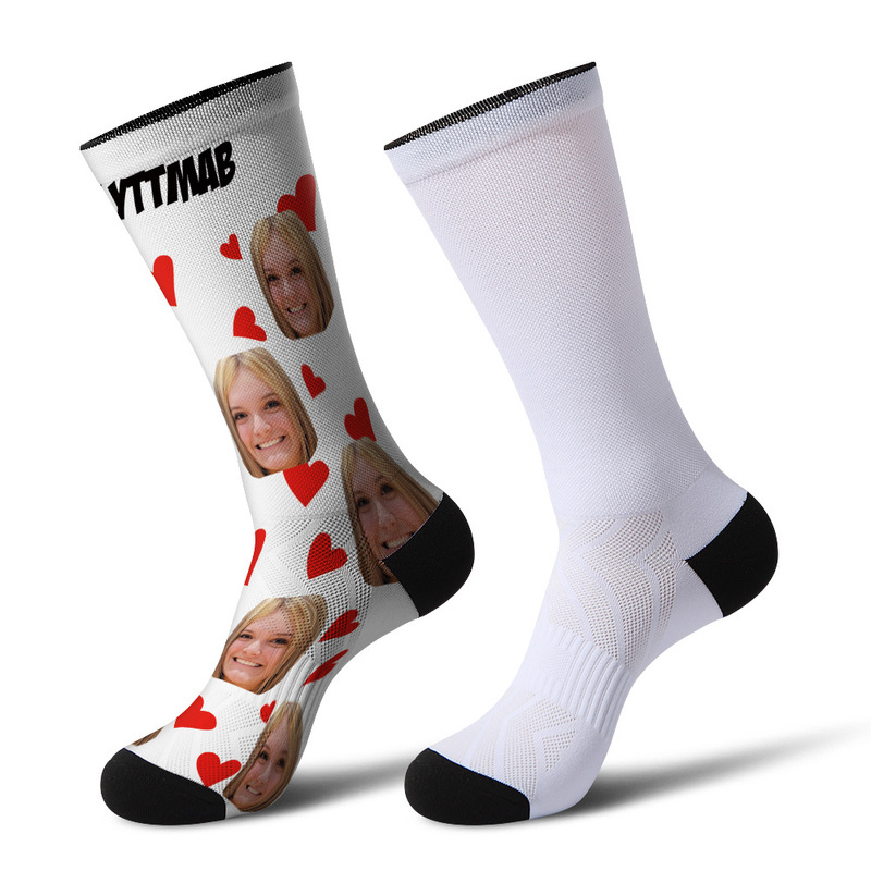 360 digital printing white embryo socks blank socks 3D digital printing socks polyester sublimation socks sports socks