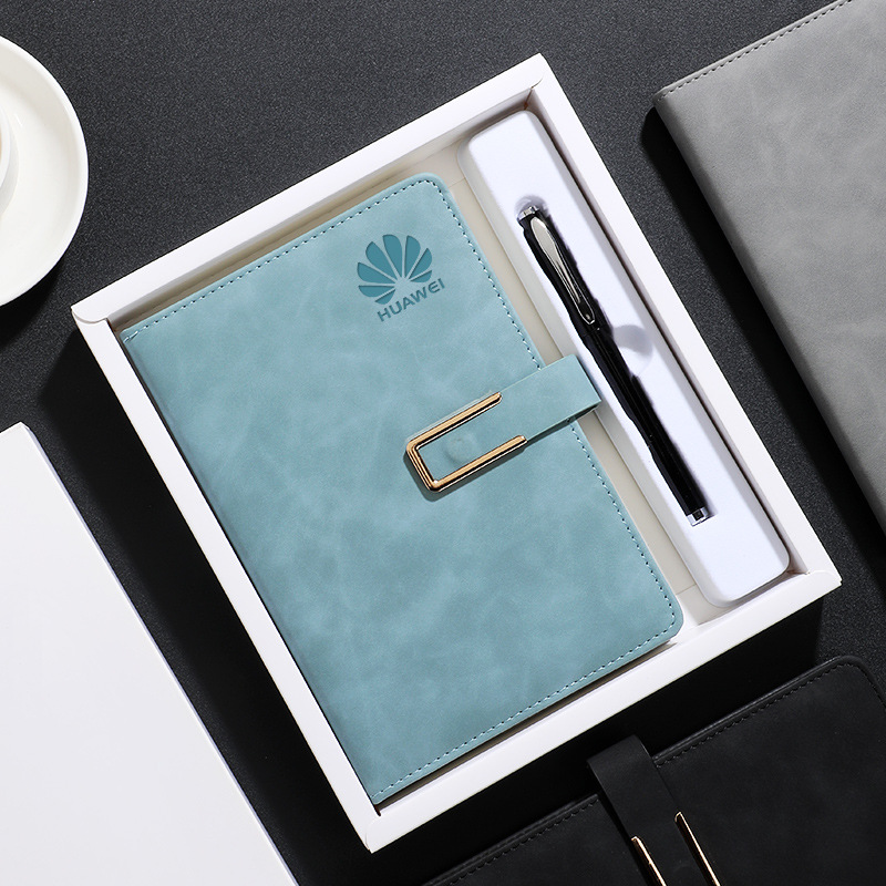 노트북 세트 로고 인쇄 가능 비즈니스용 A5 두꺼운 양가죽 사무용품 고급 메모장 선물 세트