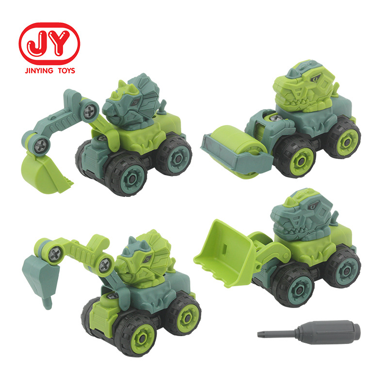 Niños desmontable dinosaurio ingeniería coche juguete niño Tyrannosaurus tornillo desmontable DIY montado coche de juguete