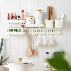 Punch-free pegboard shelving unit, wall-mounted storage rack for dorms, kitchens, and bathrooms—compact design with multiple accessories