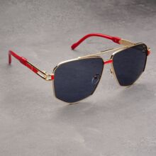 2025跨境新款轻奢时尚双梁金属墨镜欧美休闲度假潮酷男女太阳镜
