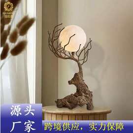 禅意客厅灯诧寂风个性树枝根艺民宿书房玄关茶桌装饰艺术造型台灯