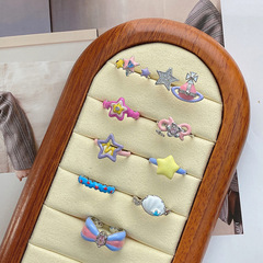 多巴胺彩色滴釉星星戒指女小眾設計甜酷風食指戒時尚個性閨蜜指環