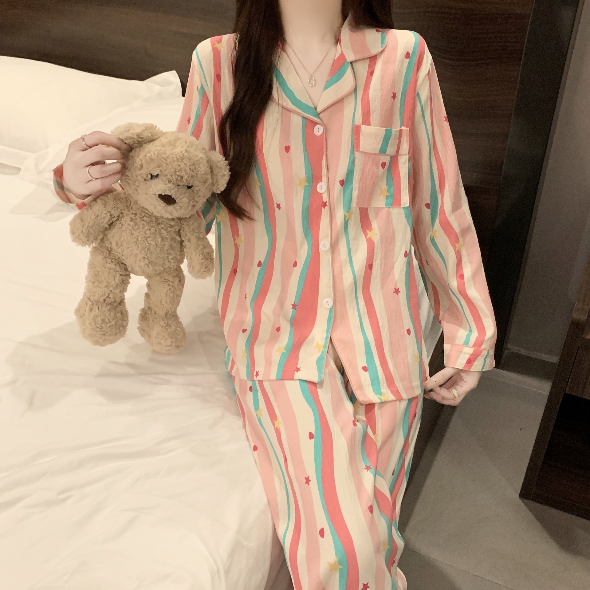 이중 길이: 24#컬러 줄무늬