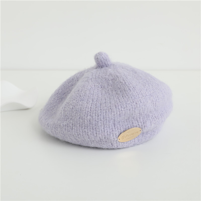 Unisex-Kindermützen Herbst/Winter Flut Unifarbene Künstlermützen Retro-Baskenmützen für Jungen und Mädchen_voghion.com