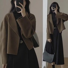 大码美拉德西装毛呢外套女秋冬2025胖mm高级感超好看短款呢子大衣