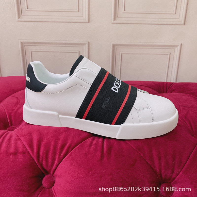 De gama alta de lujo D de cuero genuino de los hombres de moda DG deportes zapatillas de deporte casuales zapatos bajos de los hombres de comercio exterior zapatos de cuero de las mujeres de moda