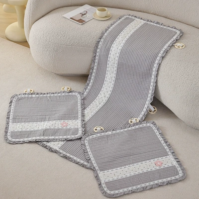 2026 new car seat cushion, pure cotton, suitable for all seasons, single-piece design for the driver's seat, long strip for the rear seat, non-slip, three-piece set (Four Seasons Pad) - light-gray-pastoral-50x50cm-car-front-seat-cover-single-piece