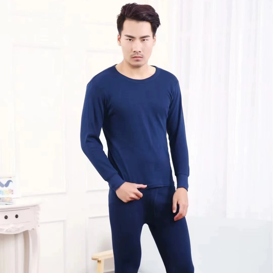 Осенняя одежда Осенние брюки Мужской набор хлопчатобумажный свитер хлопковый средний возраст с высоким воротником с круглым вырезом термобелье мужской осенний и зимний набор