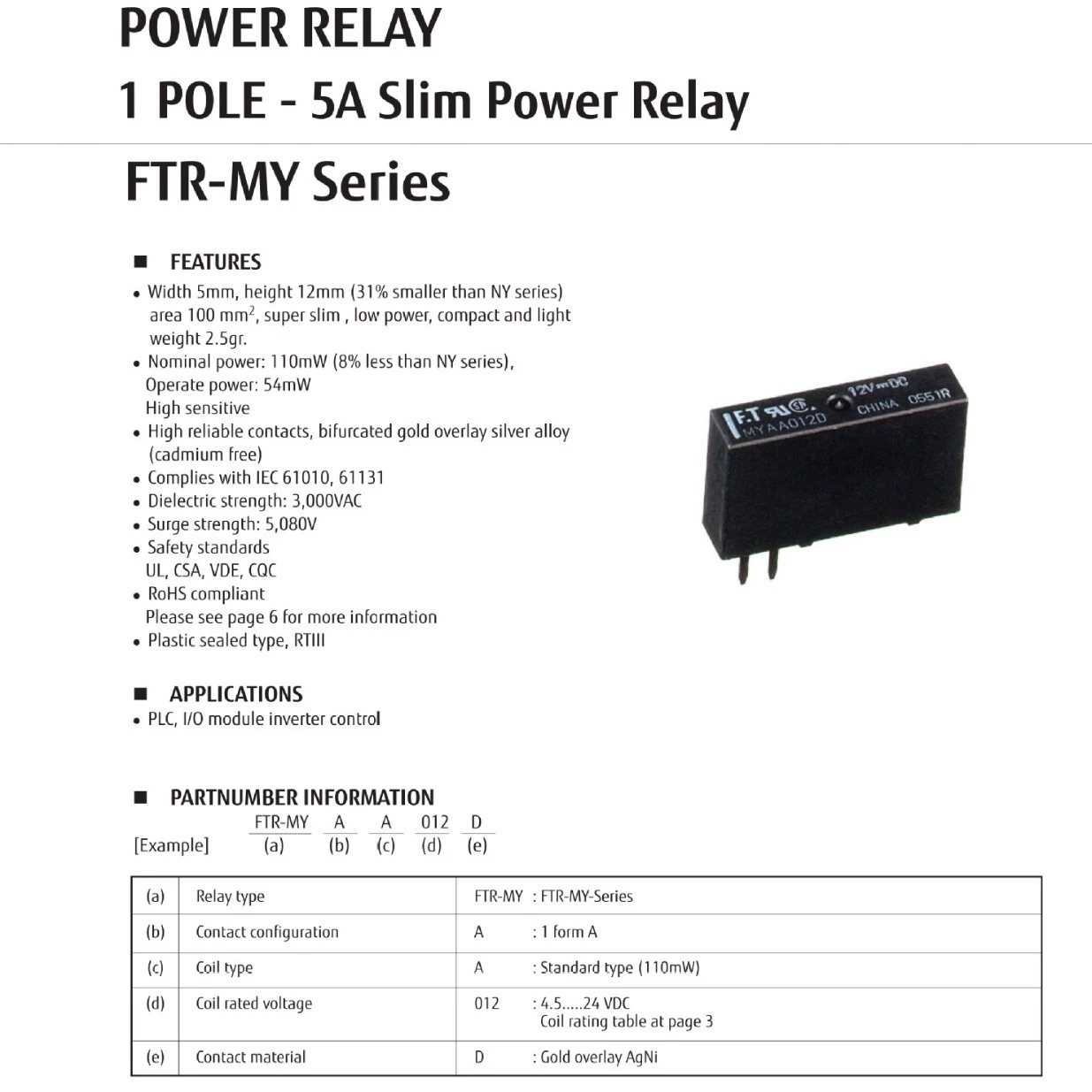Оригинальное реле Fujitsu F3AA005E F3AA012E F3AA024E MyAA024D MyAA