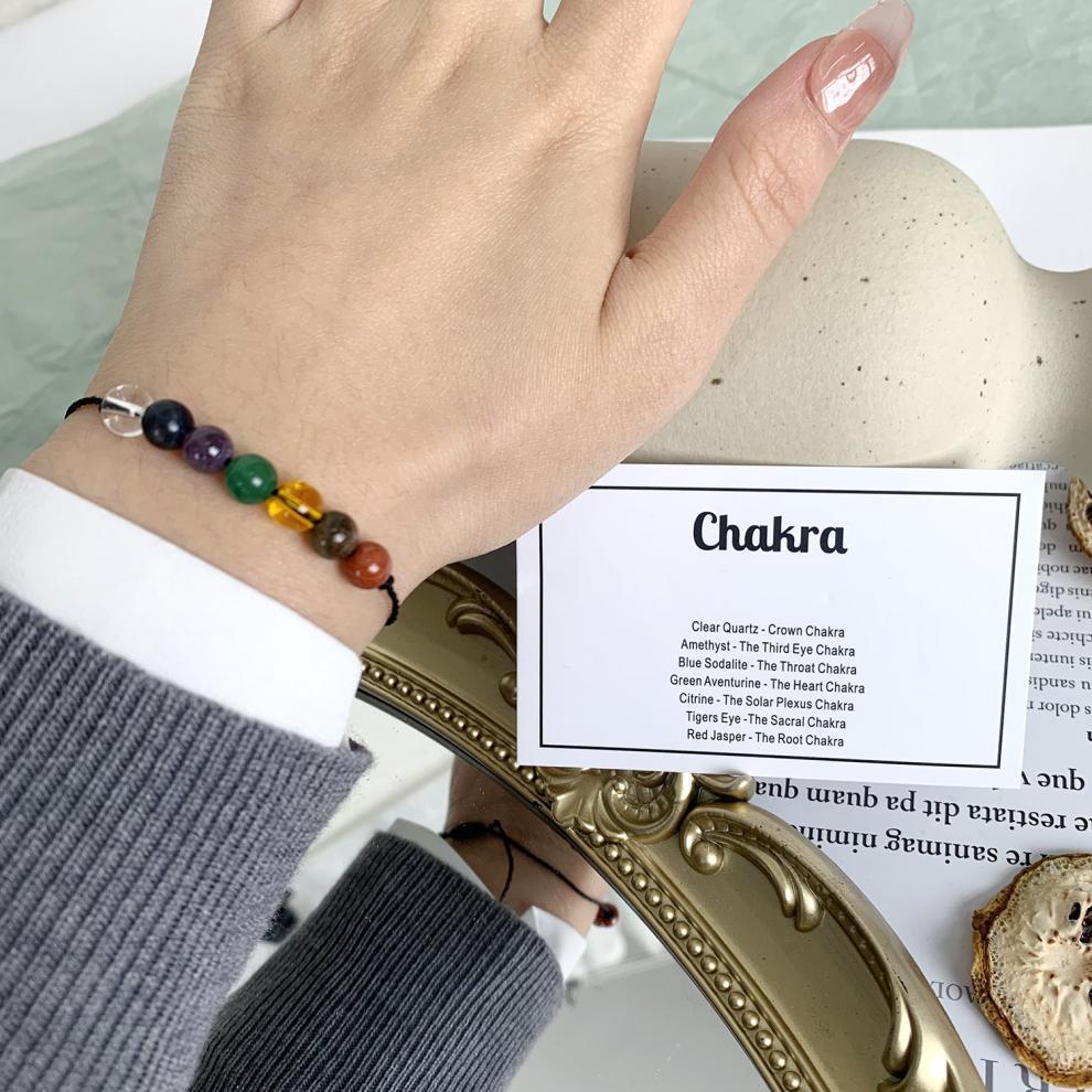 Nuovo braccialetto di perline di cristallo con filo di cera nera intrecciato a mano regolabile versatile alla moda per le donne_voghion.com