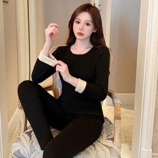 Fall/winter slim warm autumn clothes with 2024 new fashion solid color warm fleece-lined thick suit a generation of hair