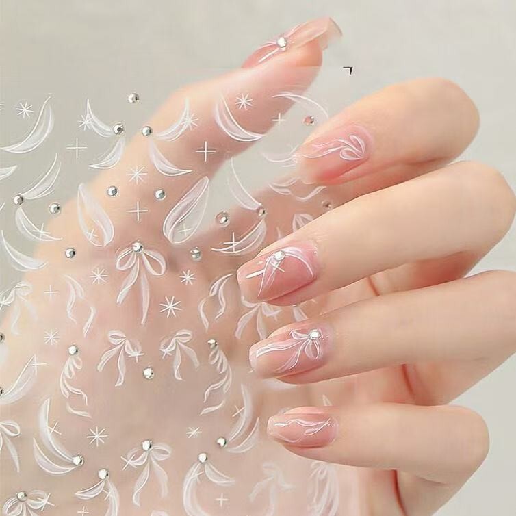Popular Crystal Diamond Nail Art Stickers Ribbon Streamer French Stereo Crystal Diamond Pearl Nail Decals for Nail Salons Popular Crystal Diamond Nail Art Stickers Ribbon Streamer French Stereo Crystal Diamond Pearl Nail Decals for Nail Salons