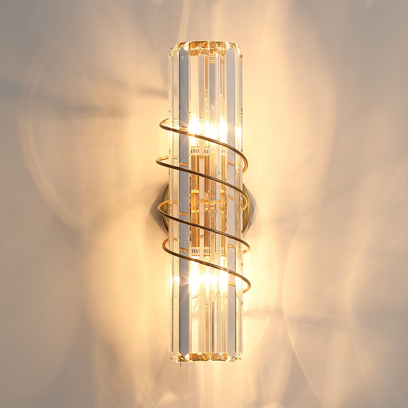 Cabecera de cama fondo pared de fondo hotel faro dormitorio vestíbulo lámpara de pared moderna clubhouse cristal hotel lámpara de cabezal de cama Ying