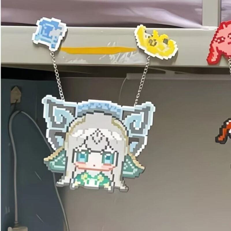 Four Types of Shao Siyuan Acrylic Bead Art Keychains from Honor of Kings, Finished Products with Magnetic Refrigerator Magnets, Handmade Creative Keychains