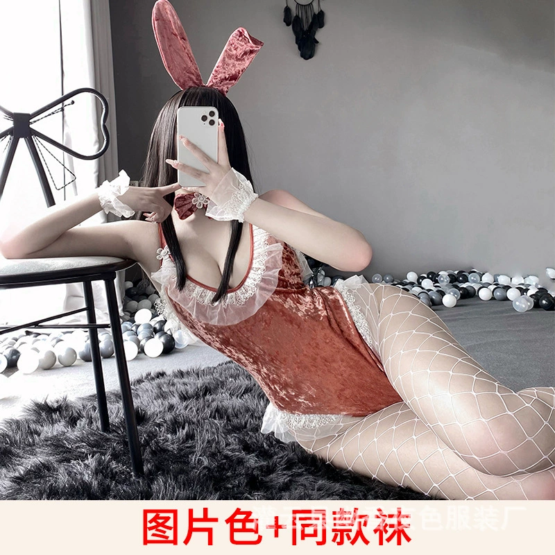 林林婷 Velvet cute lace underwear, sexy uniform, set