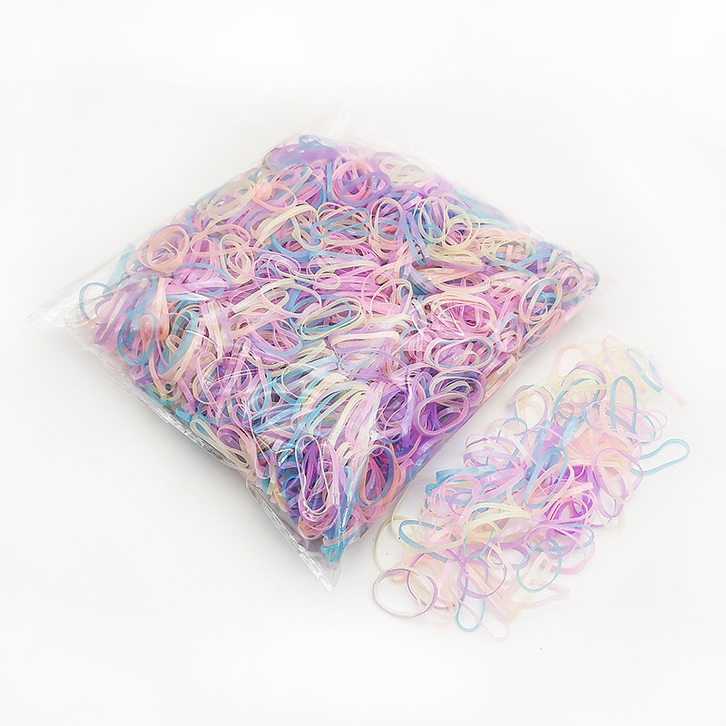 Cuerdas de cabeza de color mujeres negras coreanas niños lindos espesar banda de goma desechable toque de cabello red de pelo anillo