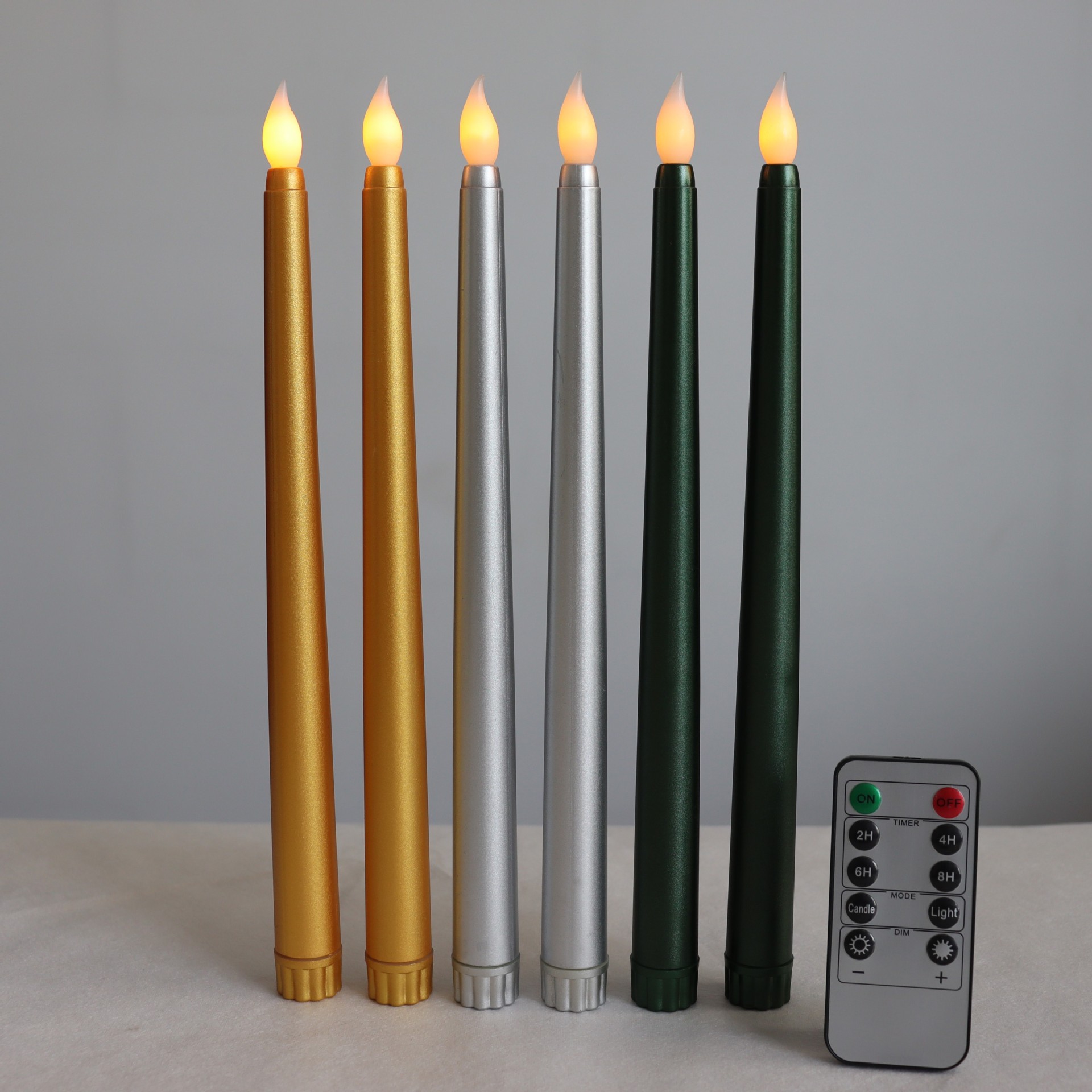 Oro LED control remoto varilla larga vela Electrónica Transfronteriza Navidad Halloween restaurante decoración candelabro suministros
