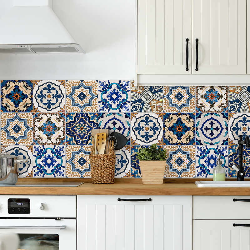 Cross-border Hot-selling Mediterranean Simulation Tile Sticker for Transformation Bathroom Kitchen Waterproof and Anti-fouling Wall Sticker DT061 Cross-border Hot-selling Mediterranean Simulation Tile Sticker for Transformation Bathroom Kitchen Waterproof and Anti-fouling Wall Sticker DT061