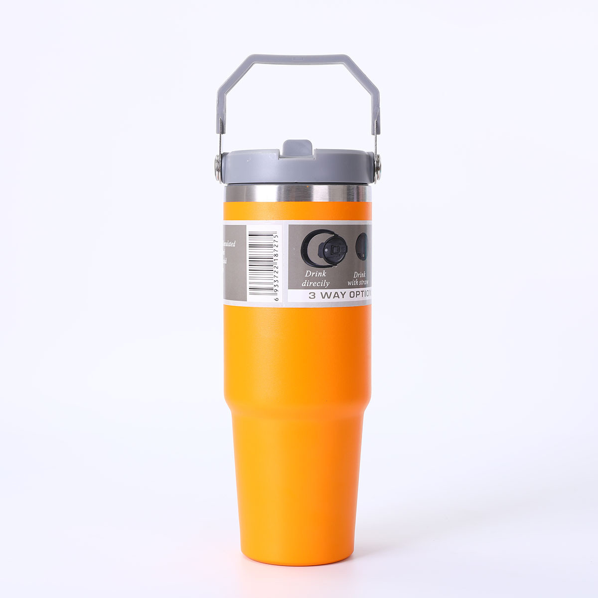 304 taza de acero inoxidable taza de automóvil de gran capacidad taza de aislamiento de calor aislamiento frío taza de hielo mango taza de paja de doble bebida