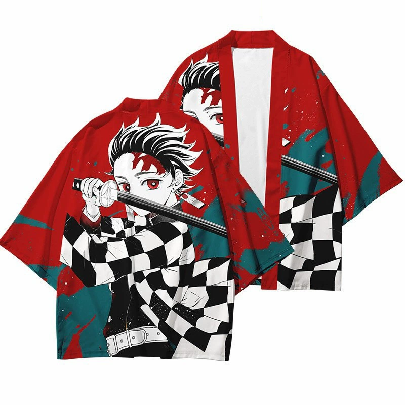 Первые часы аниме Ghost Destroy Digital Printing Covered Cloak Cloak Kimono Weaving