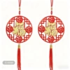 A pair of Chinese small wooden blessings