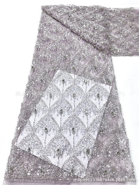 Fabricante nuevo vestido de boda de diamante tela de brindis contraposición manual de diamante en caliente tela de encaje bordada