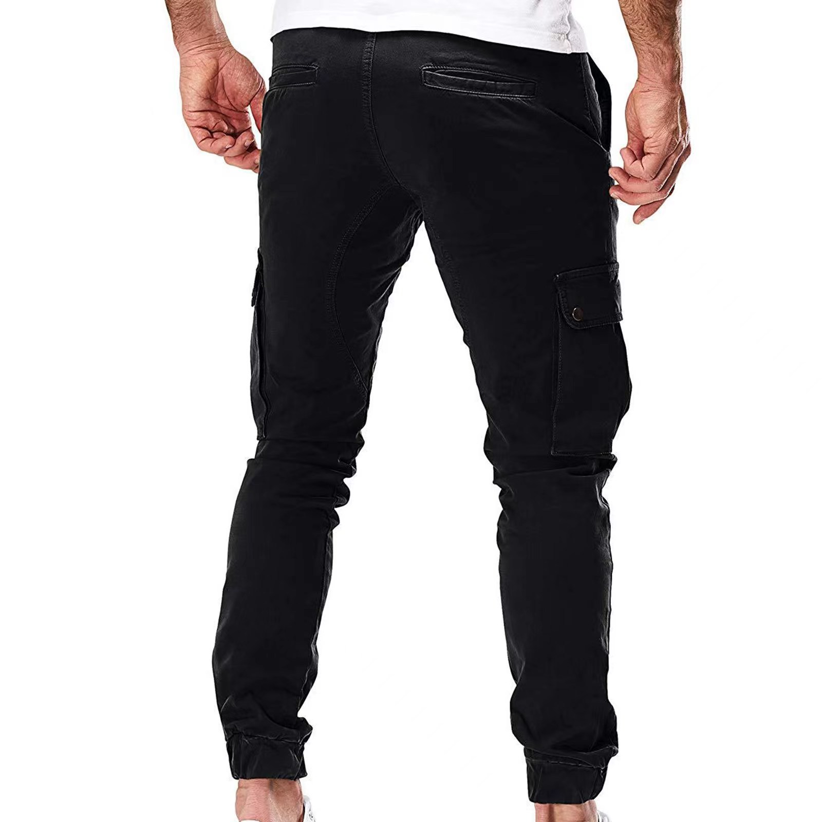 Autumn New Men's Cargo Pants Mens Overalls Multi-pockets Solid Color Pants Trousers Slim Fit Jogging_voghion.com