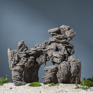Solid Ceramic Chinese Creative Rockery Absorbent Stone Water and Land Tank Fish Tank Micro Landscape Landscaping Culture Submersible Ornaments