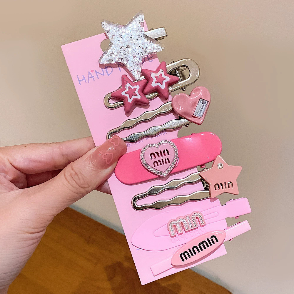 Nuevo estilo transfronterizo horquilla de color dopamina estilo creativo pinza BB todo fósforo cabello roto flequillo accesorios para el cabello al por mayor fabricante