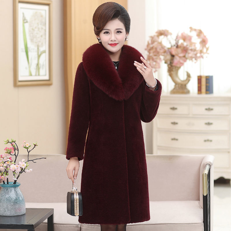 Dames winterjas halflang met bontkraag voor oudere dames_voghion.com