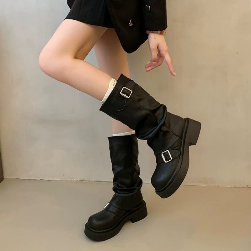 Mid‑calf boots (Martens), American style, platform sole, sizes 35–40