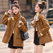 麂皮绒羊羔毛外套女2025秋冬季新款韩系超好看皮毛一体两面穿大衣