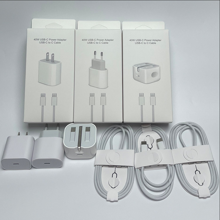 Cross-Border Exclusive Supply of 40W British Standard Charger Suitable for Apple 15 Charger Fast Charging Pd40W Apple Charging Set