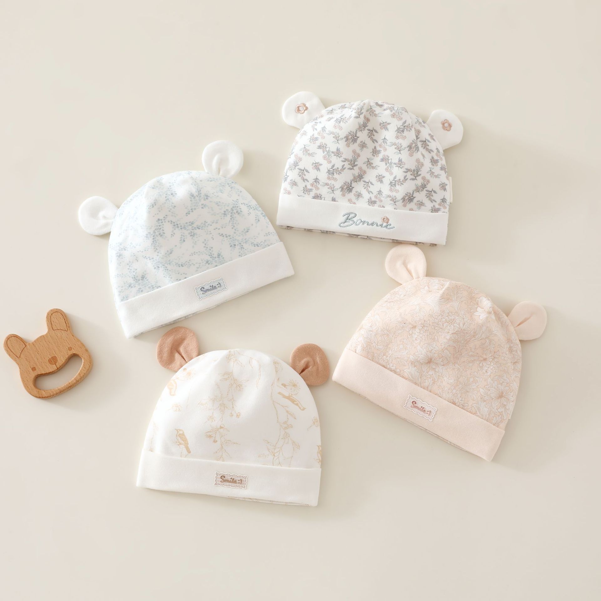 Newborn Baby Hat, Class A, Double-Layer, Seamless, All-Season, 0-3 Months, Infant Baby, Fetal Cord Protection, Windproof Hat