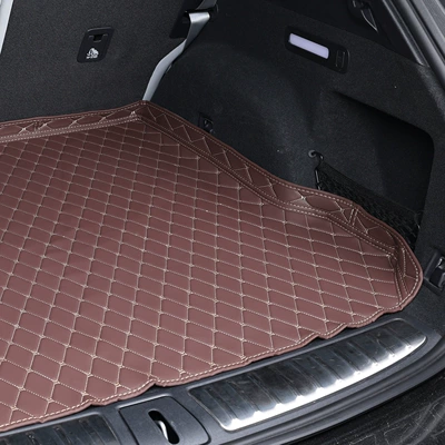 car trunk mats, semi-enclosed design, Trunk Mat - 116-brown-with-white-lines-vehicle-model-year-please-leave-a-message-for-customer-service-after-placing-your-order