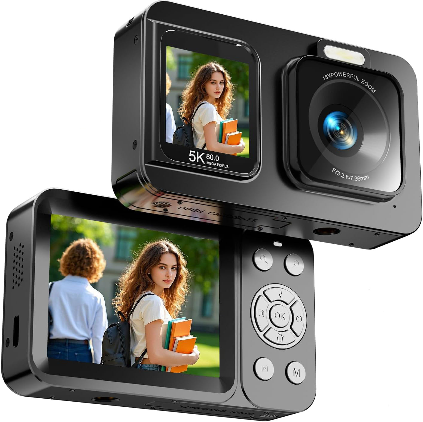 5K Ultra-High-Definition Digital Camera 80 Million Pixels Dual-Screen Selfie Travel Camera Student Party Ccd Digital Camera