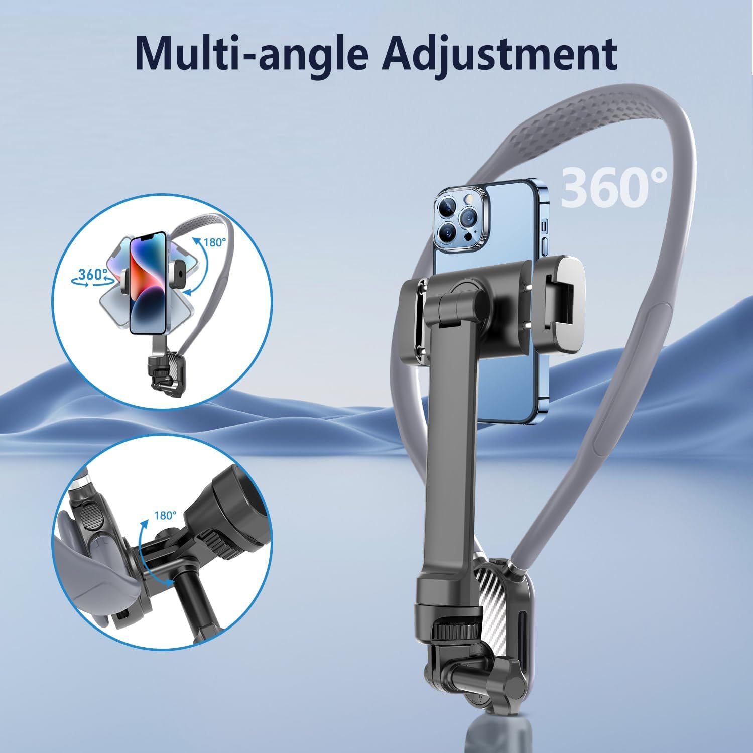 Transfronterizo nuevo cuello colgante de teléfono móvil en vivo soporte de disparo Vlog aspirador cuello colgante de teléfono POV Phone Holder