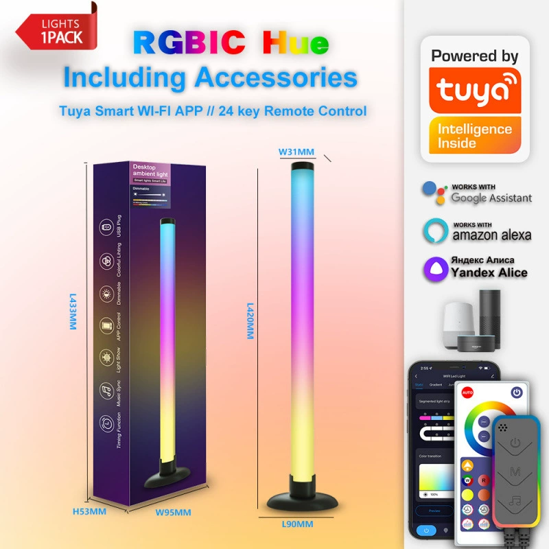 Музыкальная светильник-подсветка LED Bluetooth атмосфера, граффити настольная прикроватная лампа, Wi-Fi фантазийный торшер