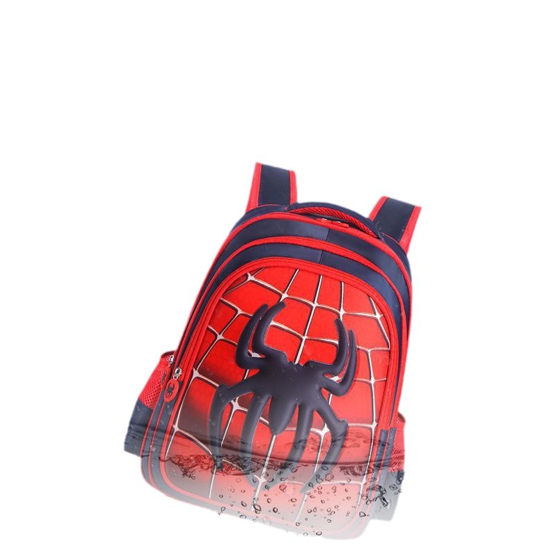 Estudiante de escuela primaria araña Batman mochila kindergarten clase media grado uno dos tres niños mochila guapo mochila