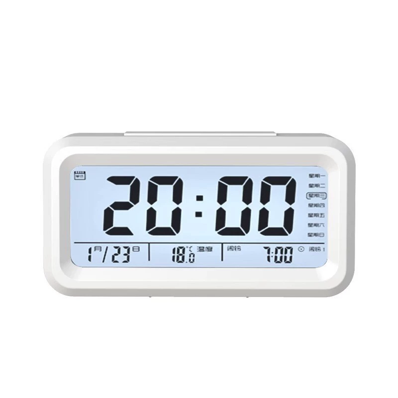 Smart Touch Alarm Clock, Mini Desktop LED Clock 24h Display, Rechargeable or Battery, Countdown Timer