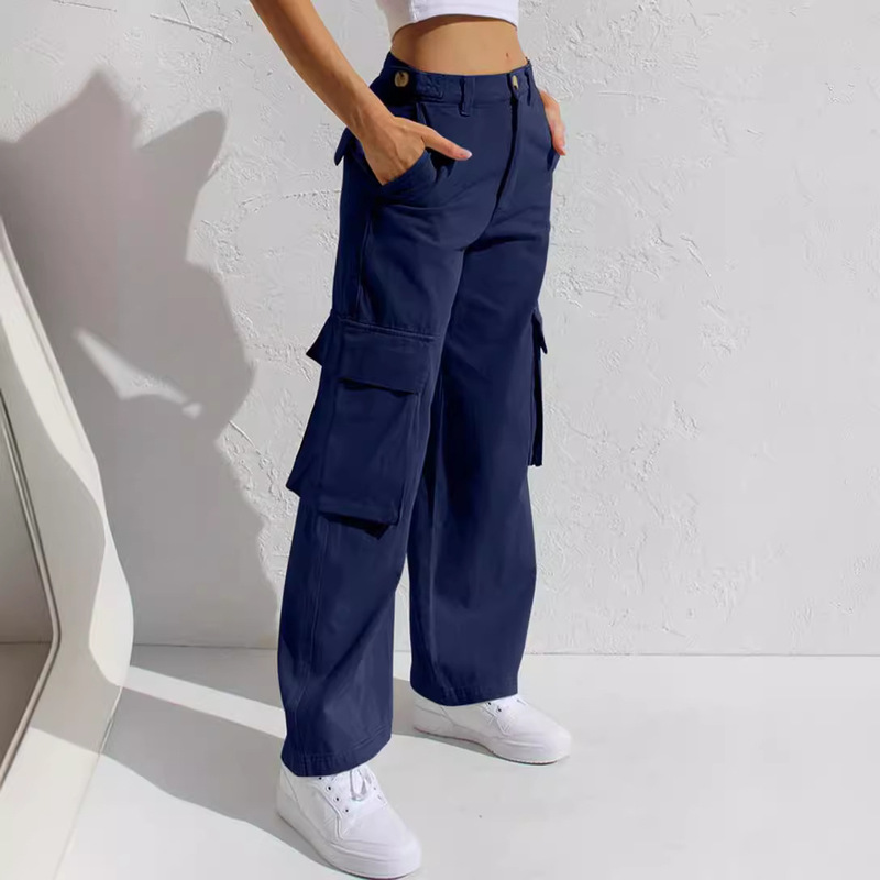 Amazon Aliexpress Eaby European and American Export Cross-Border Supply Multi-Flap Pocket Pants Work Jeans for Women Amazon Aliexpress Eaby European and American Export Cross-Border Supply Multi-Flap Pocket Pants Work Jeans for Women