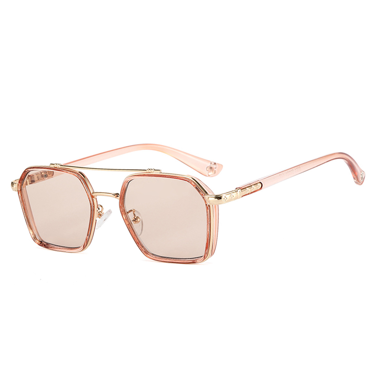 2021 vintage metal doble haz hombres y mujeres gafas de sol marco grande gafas piloto marco Chen Weiting mismo estilo 9301