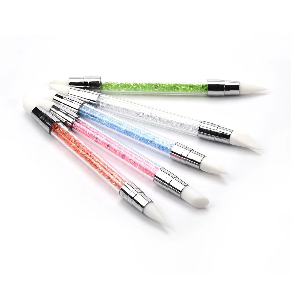 修表硅胶双头压花笔清洁笔贴花贴纸雕花晕染按压棒魔镜粉棒刷子工