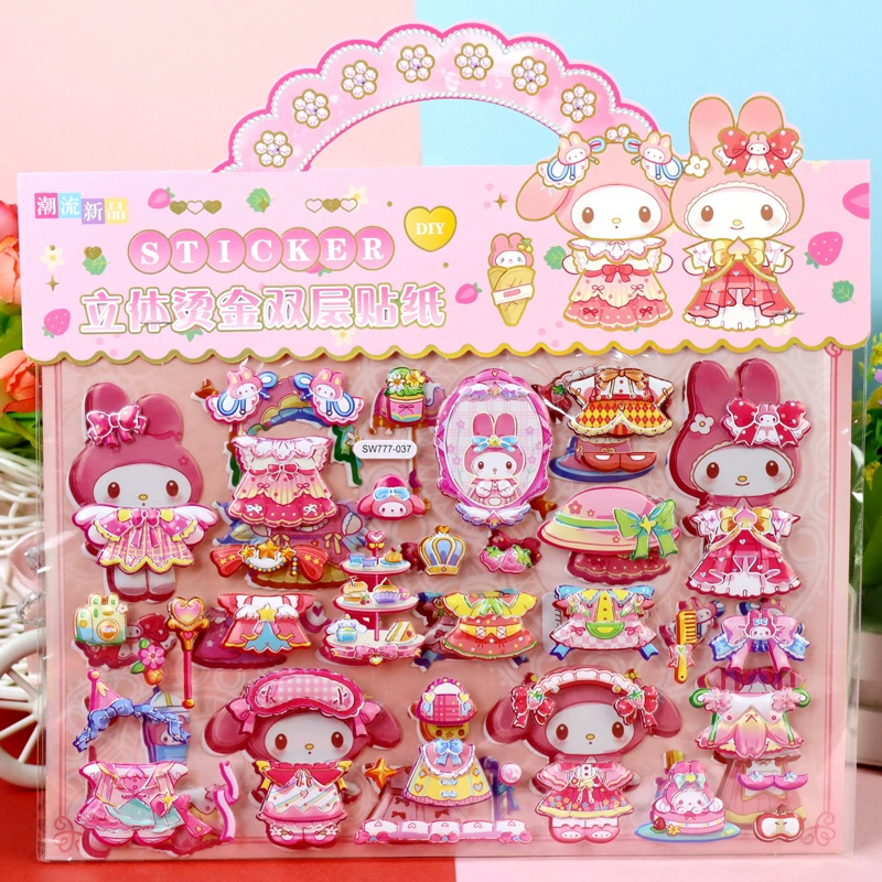 Sanrio Coulomi одежда одеваются наклейки Meltty Dangui собака пудинг собака лаббу пузырь наклейка