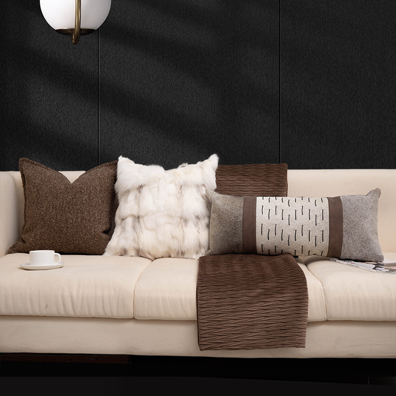 Sencillo y lujoso sensación de alto nivel de hotel villa sofá sala de estar almohada modelo de sala de diseño de ropa suave almohada de cintura mayorista