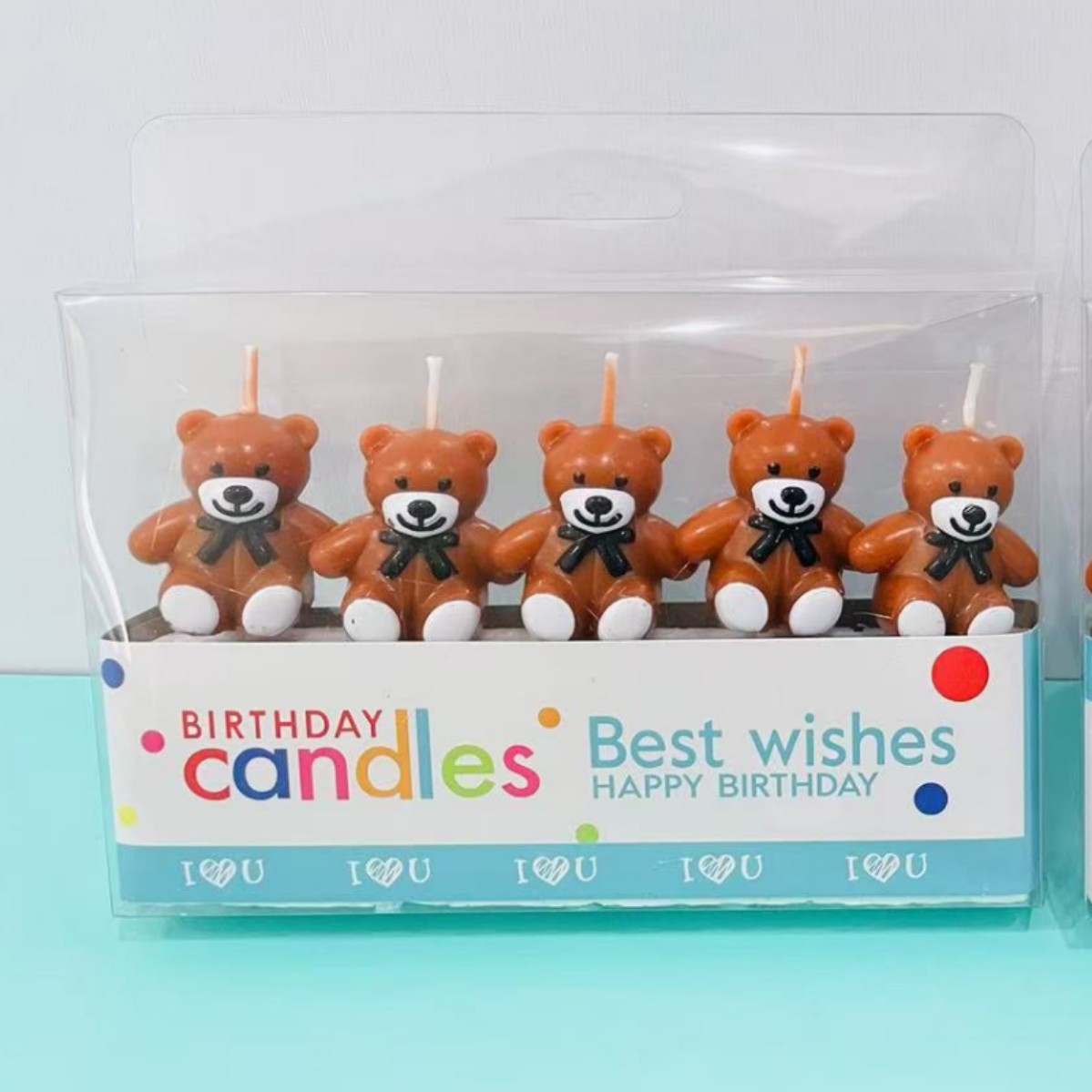 Casi osos vela fiesta de cumpleaños para niños pastel decoración vela dibujos animados abrazar osos vela de cumpleaños colorida al por mayor