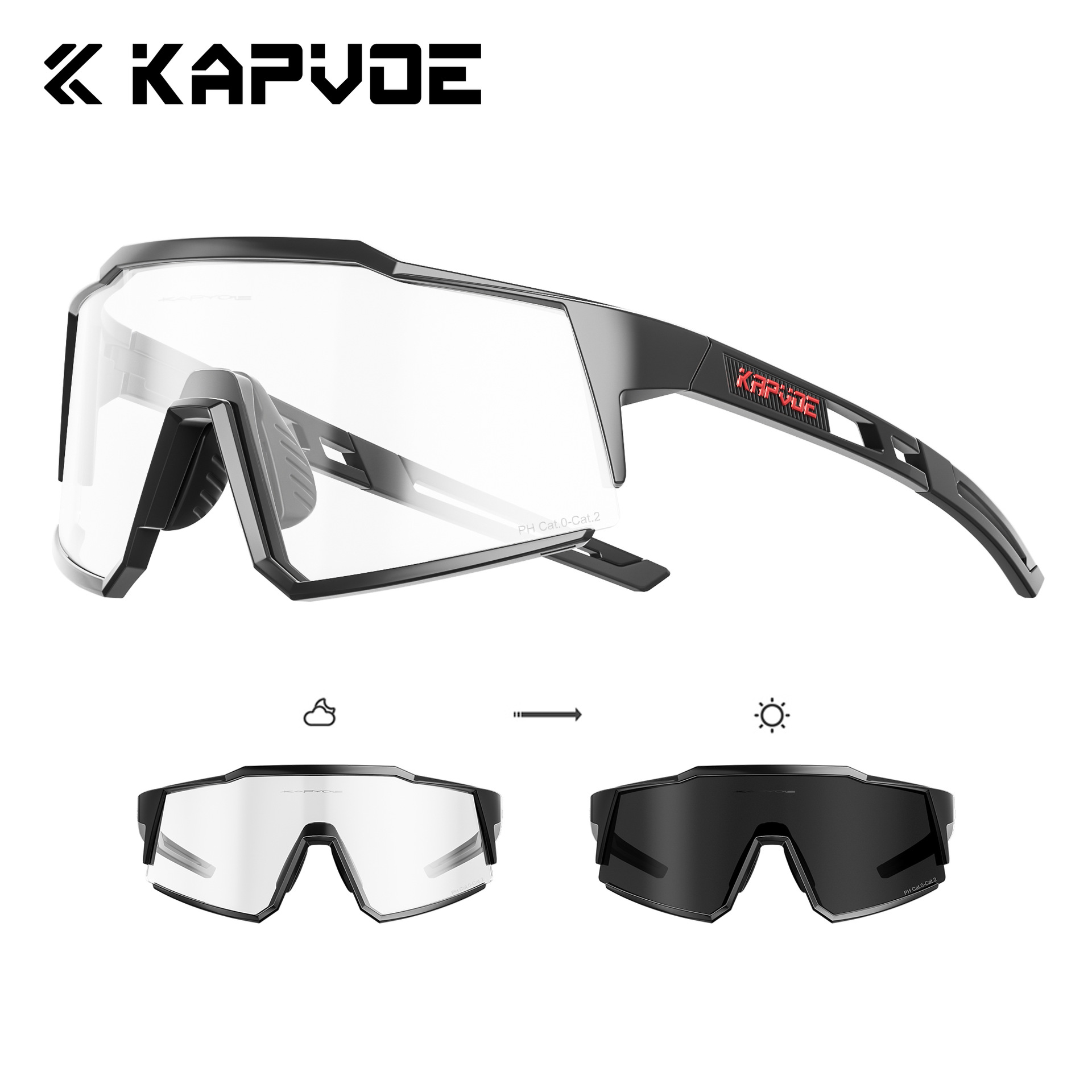 Gafas Fotocromáticas de Ciclismo Deportivo de TR90, Cortavientos, Apto para Miopía, para Ciclismo de Carretera image 6