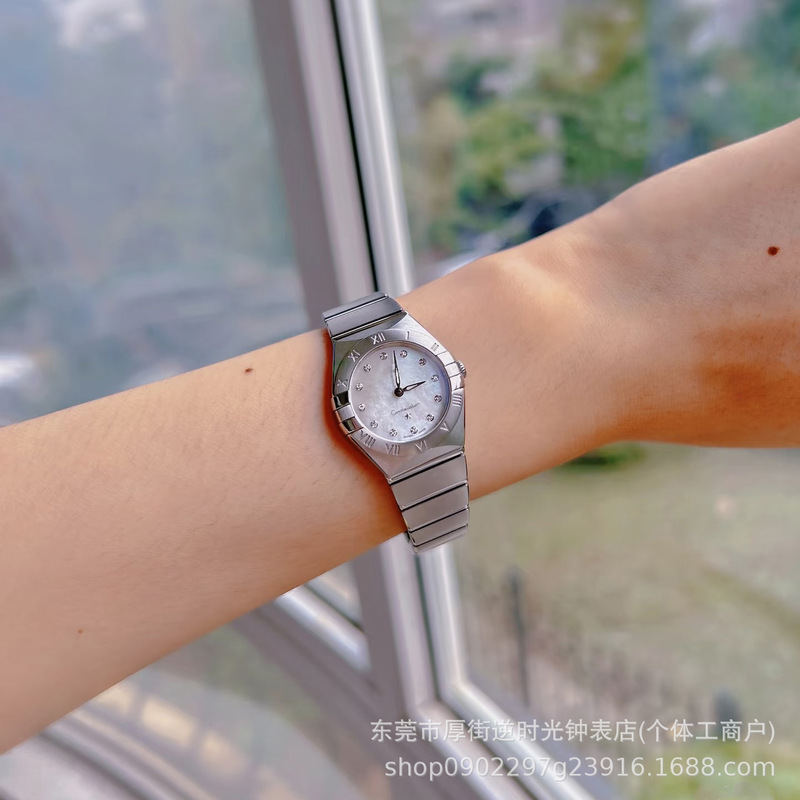 时尚高颜值欧家贝母商务4代星座钢带外贸跨境百搭轻奢石英女表|undefined