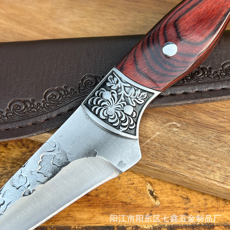 Cuchillo de hueso forjado hecho a mano Cabeza de Acero tallada cuchillo de corte de carne de mano cuchillo especial para matar cerdos cuchillo de talla doméstica